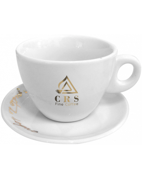 Tazza da Latte con Piattino - Logo CRS Oro