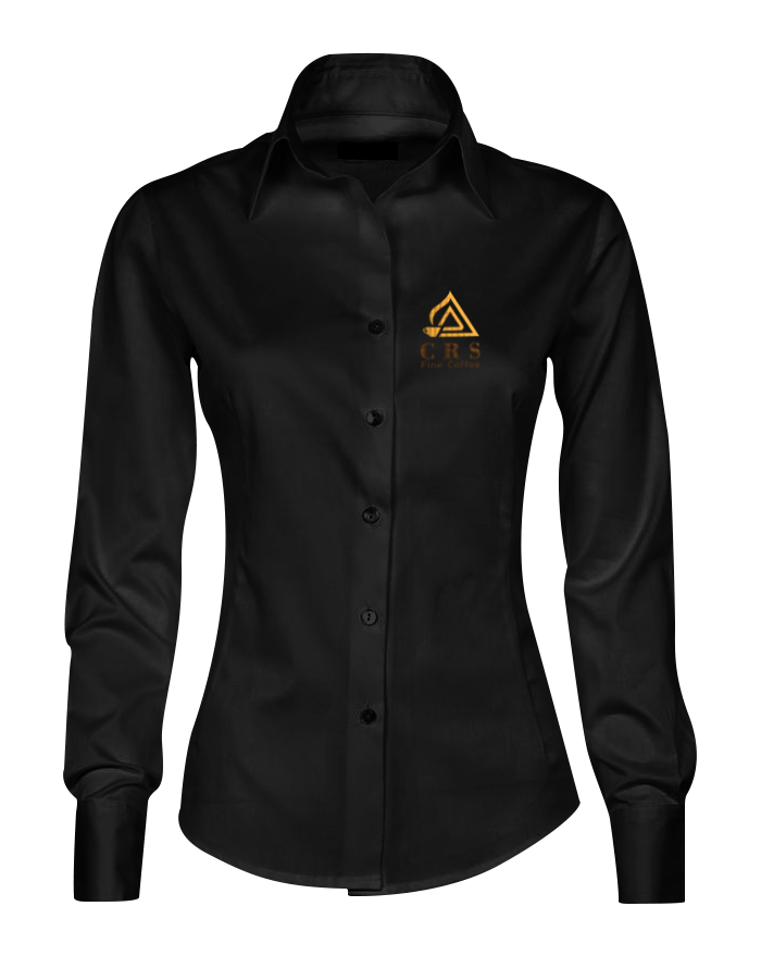 Camicia Donna nera Logo CRS bicolore