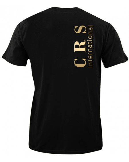 T-shirt CRS nera scritta verticale