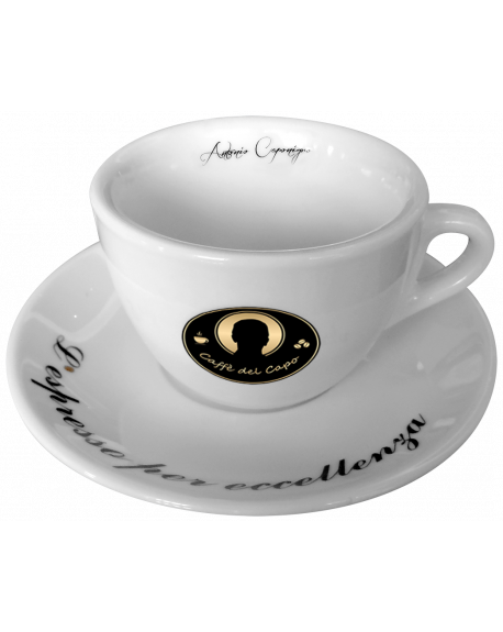 Tazza Cappuccino con Piattino - Logo Caffè del Capo 