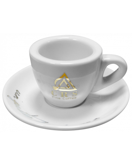 Tazza Caffè Napoletana  Alta con Piattino - Logo CRS Oro